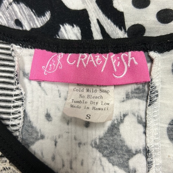 Vintage Crazy Fish |‎ Lace Celtic Dress Striped Polka Dot Floral Asymmetrical S - Picture 8 of 12